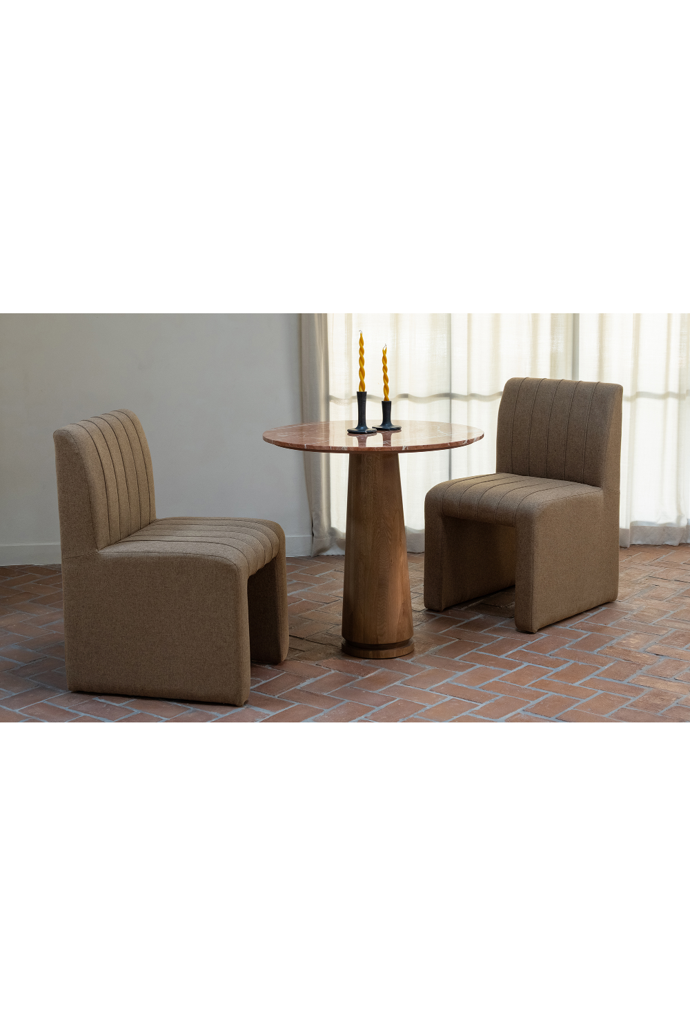 Round Marble Pedestal Coffee Table | Novi Living Sage | Oroa.com