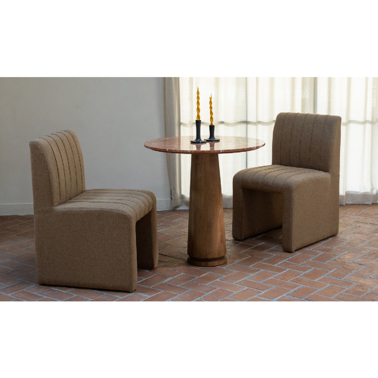 Modern European furniture - Round Marble Pedestal Coffee Table - www.oroa.com | Oroa.com