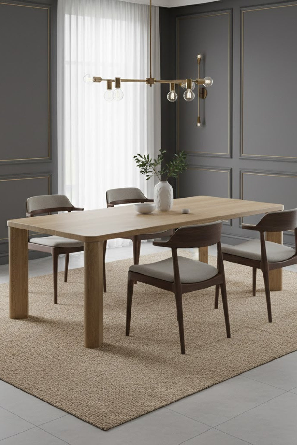 Modern European furniture - Minimalist Rectangular Dining Table - www.oroa.com