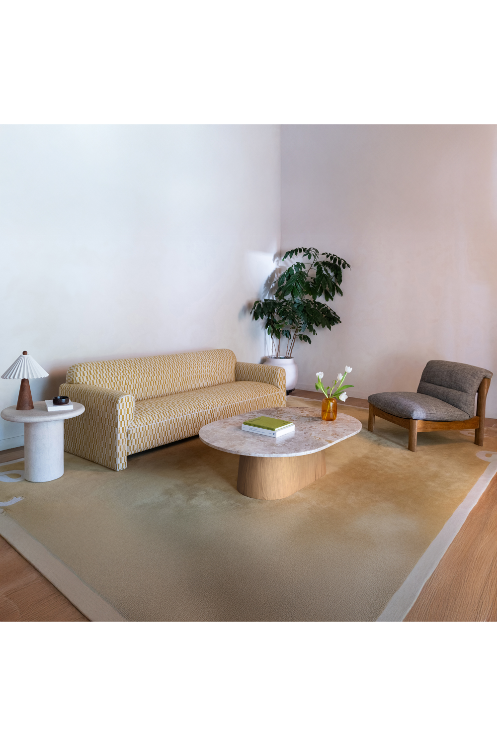 Modern European furniture - Wood Base Marble Coffee Table - www.oroa.com | Oroa.com