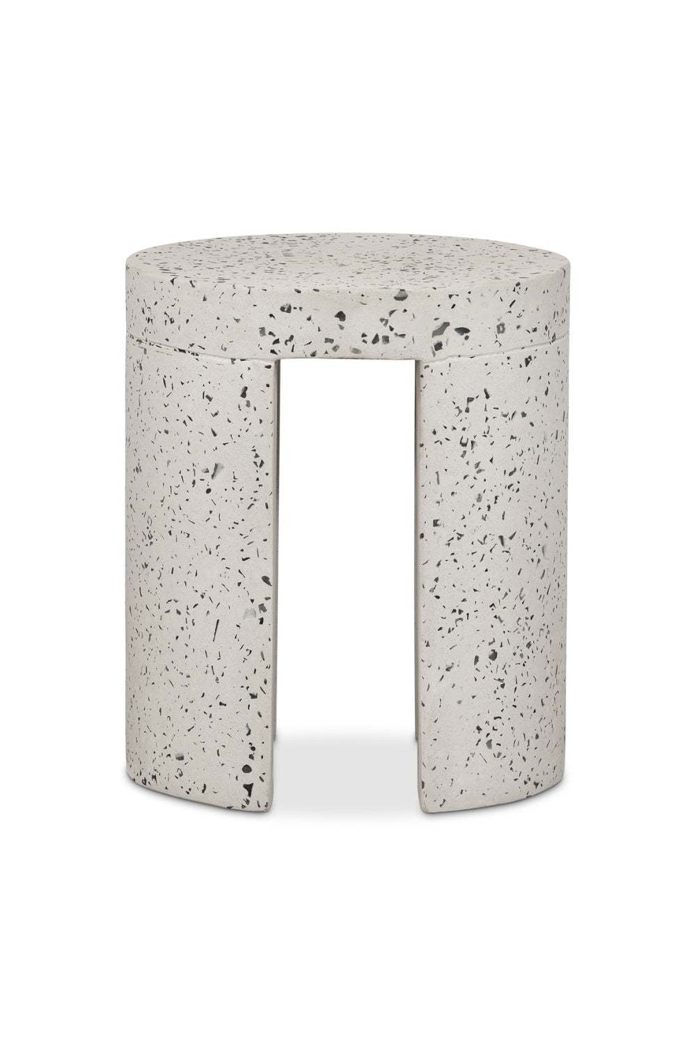 Modern European furniture - White Terrazzo Outdoor Stool - www.oroa.com