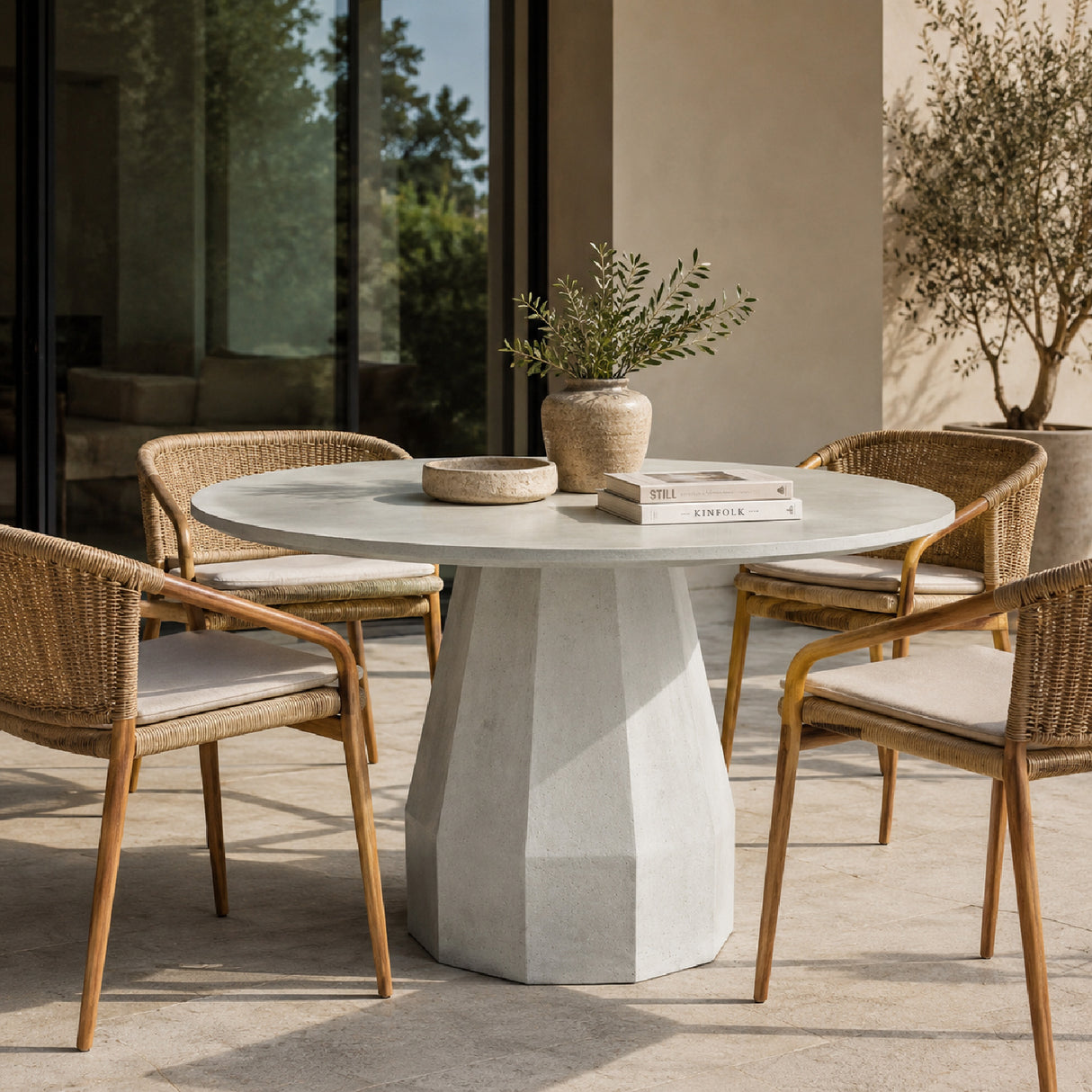 Modern European furniture - Concrete Indoor/Outdoor Dining Table - www.oroa.com | Oroa.com