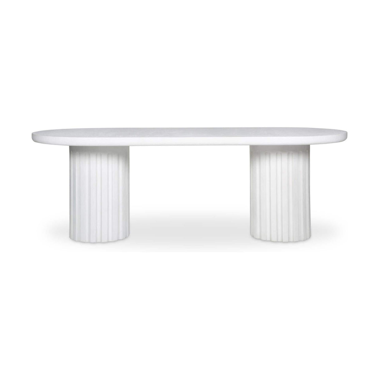 Modern European furniture - White Oval Outdoor Dining Table - www.oroa.com | Oroa.com