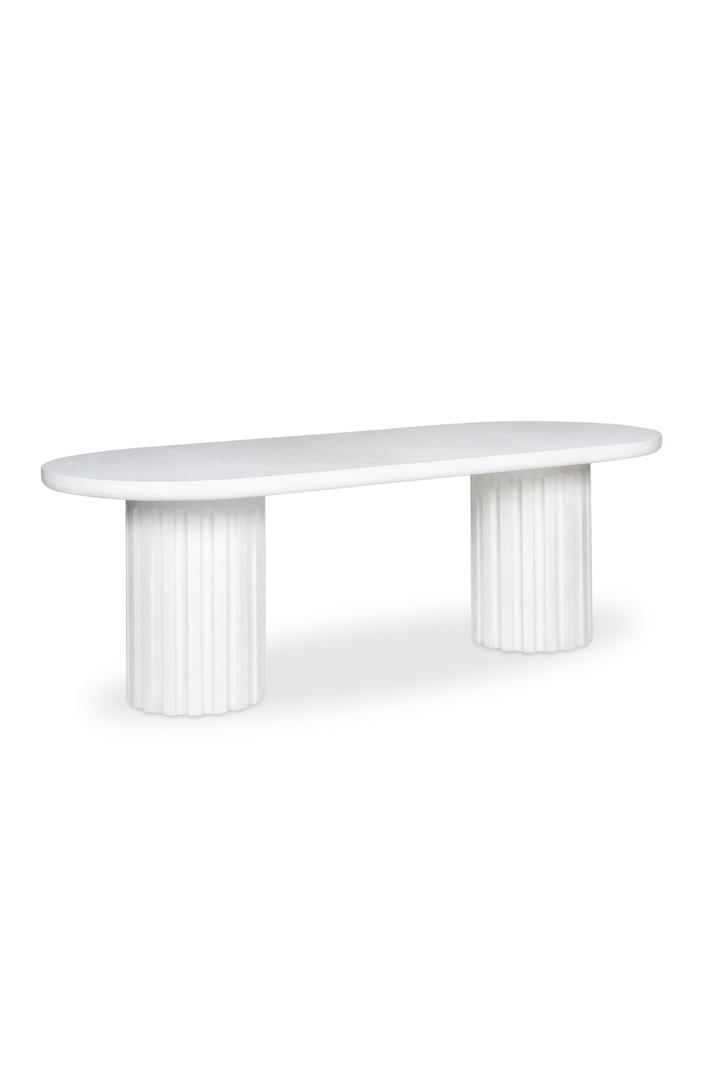 Modern European furniture - White Oval Outdoor Dining Table - www.oroa.com | Oroa.com