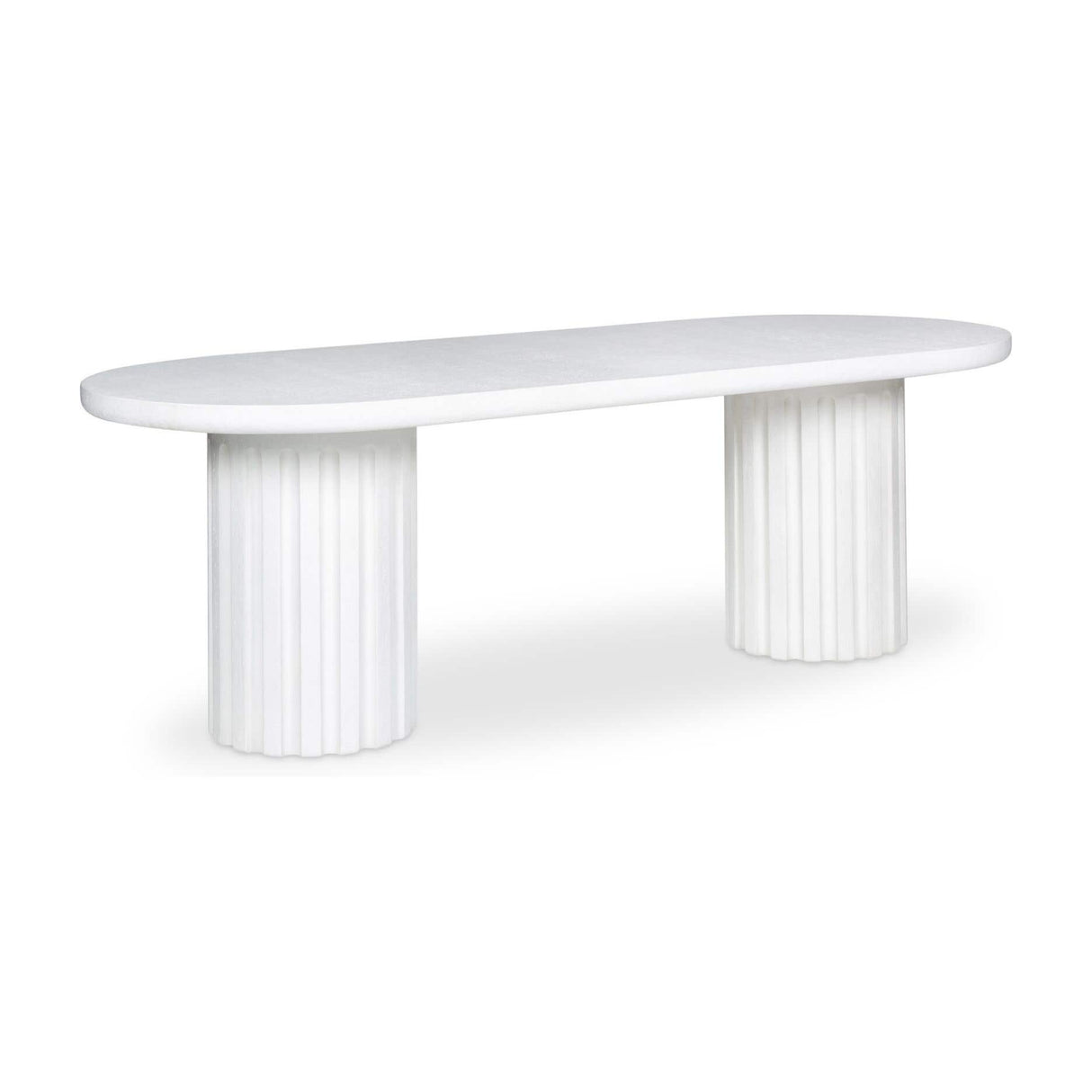 Modern European furniture - White Oval Outdoor Dining Table - www.oroa.com | Oroa.com