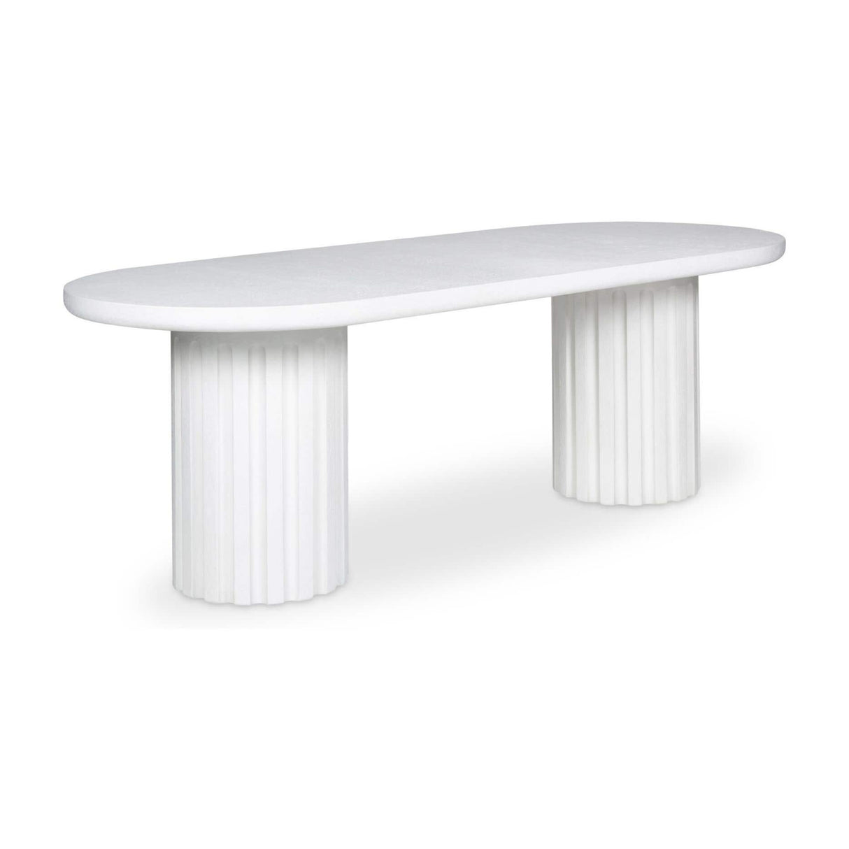 Modern European furniture - White Oval Outdoor Dining Table - www.oroa.com | Oroa.com