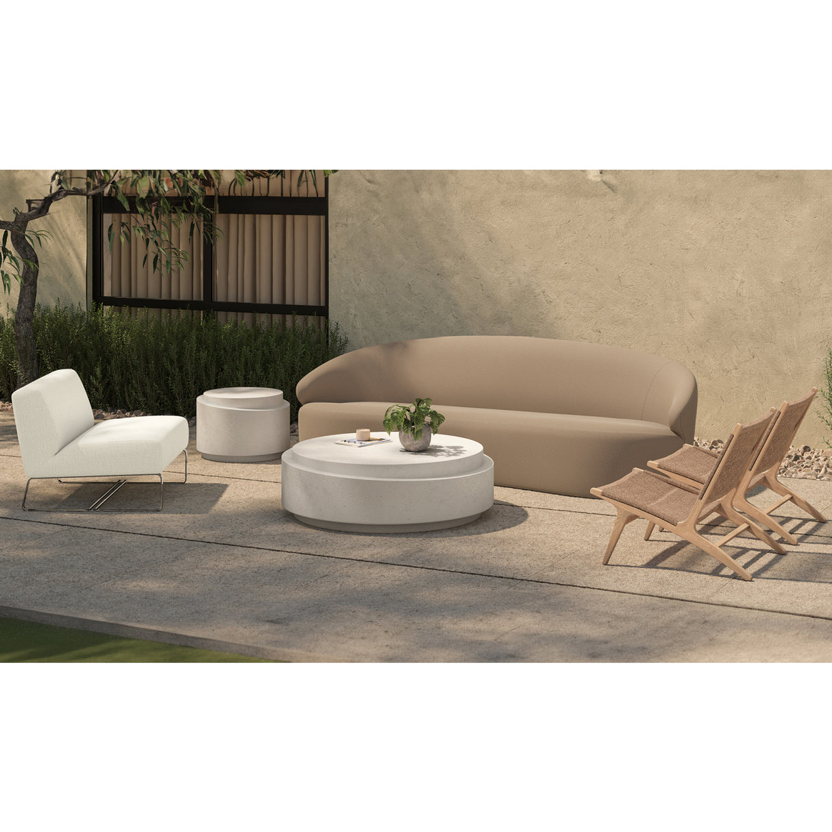 Modern European furniture - Concrete Mix Indoor/Outdoor Coffee Table - www.oroa.com | Oroa.com