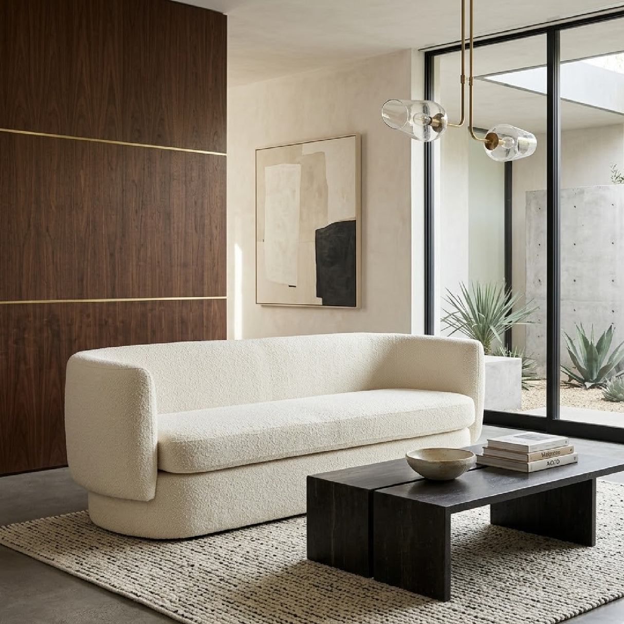 White Modern Curved Sofa | Oroa.com