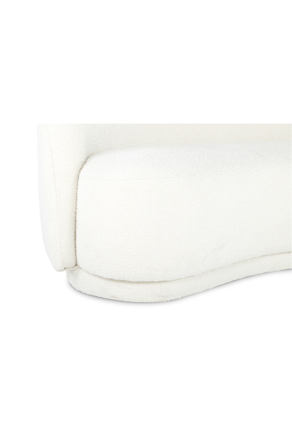 Modern European furniture - Curved Cream Boucle Sofa - www.oroa.com