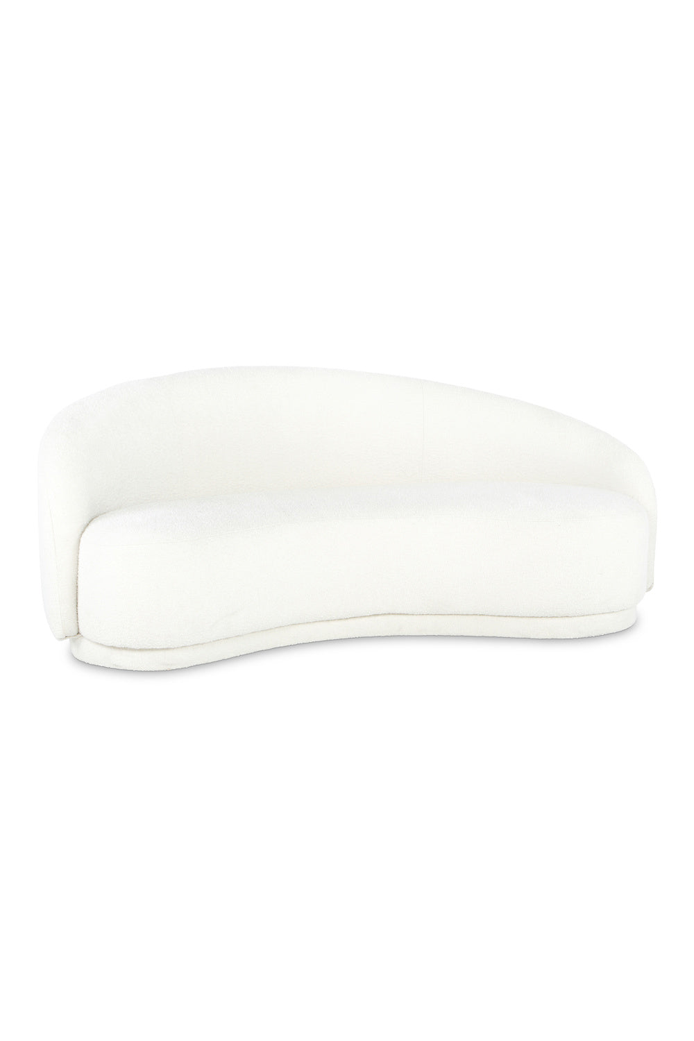 Modern European furniture - Curved Cream Boucle Sofa - www.oroa.com