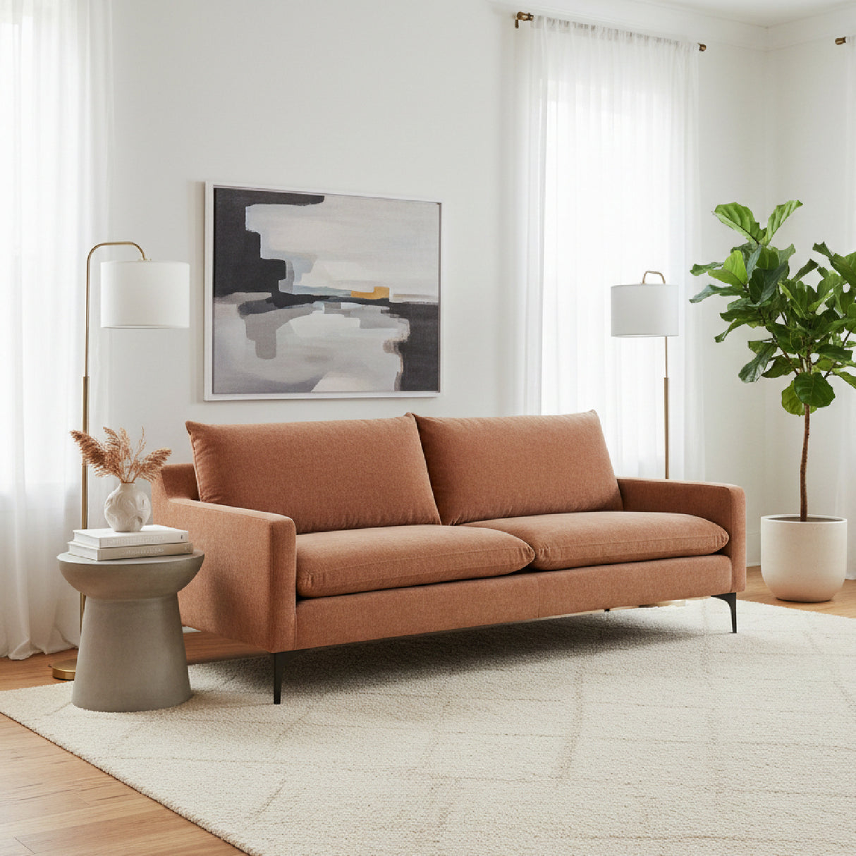 Modern European furniture - Angled Back Minimalist Sofa - www.oroa.com