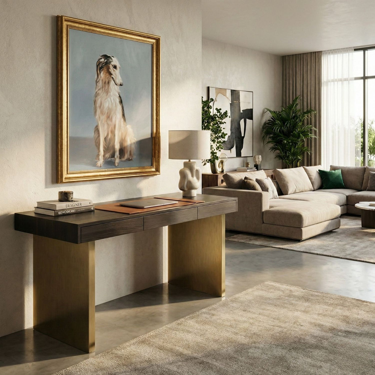 Daydreaming Dog Painting | Novi Living Blue | Oroa.com