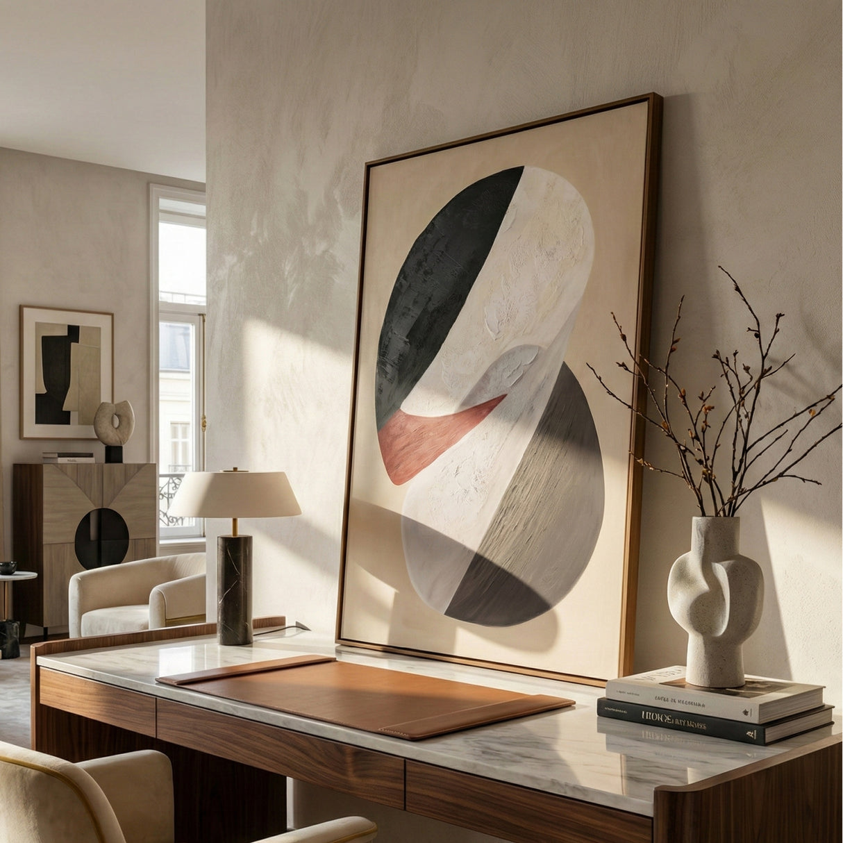 Modern European furniture - Muted Tone Framed Painting - www.oroa.com | Oroa.com