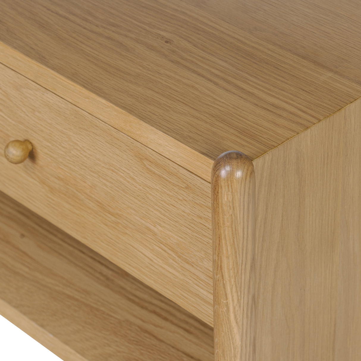 Modern European furniture - Oak Veneer 1-Drawer Nightstand - www.oroa.com