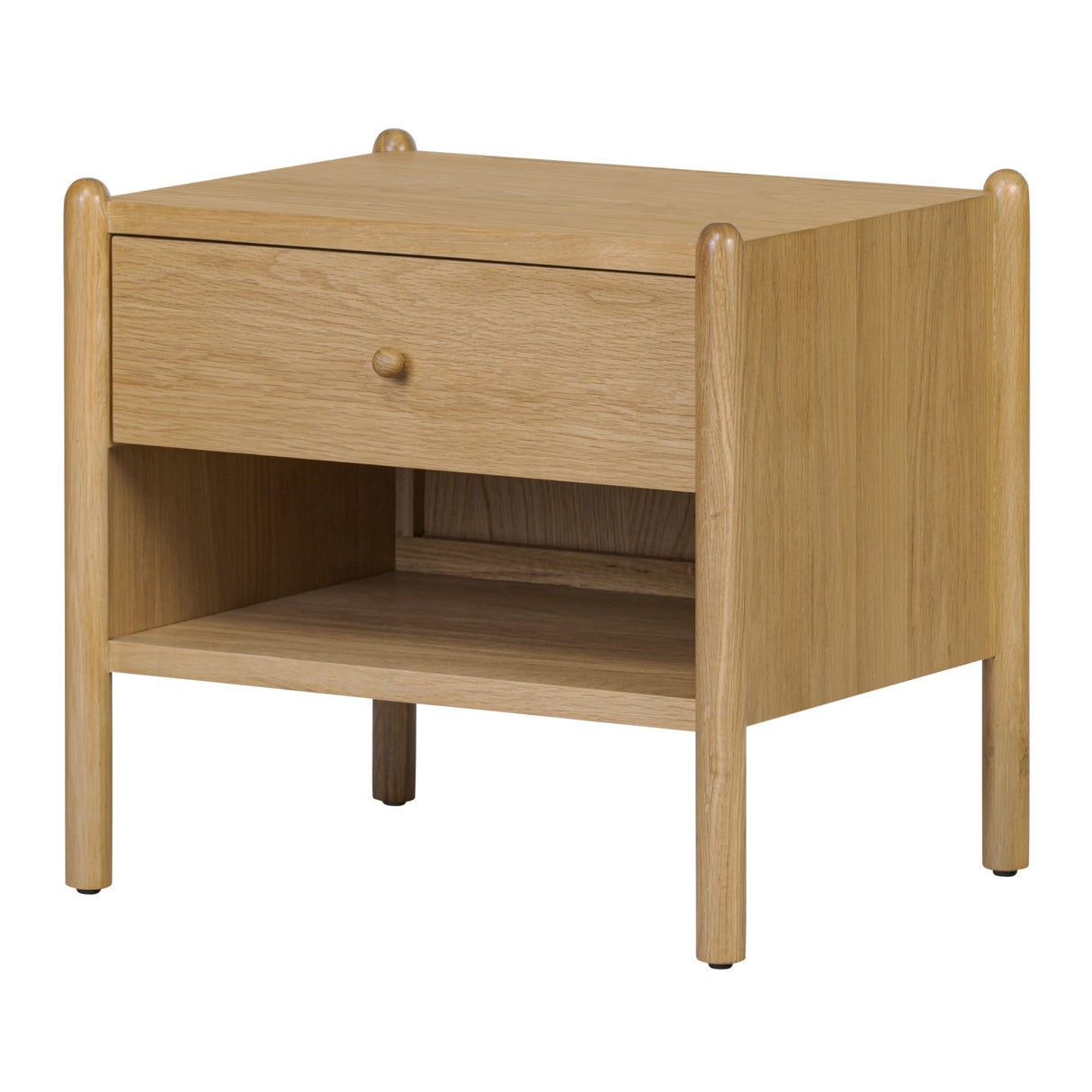 Modern European furniture - Oak Veneer 1-Drawer Nightstand - www.oroa.com