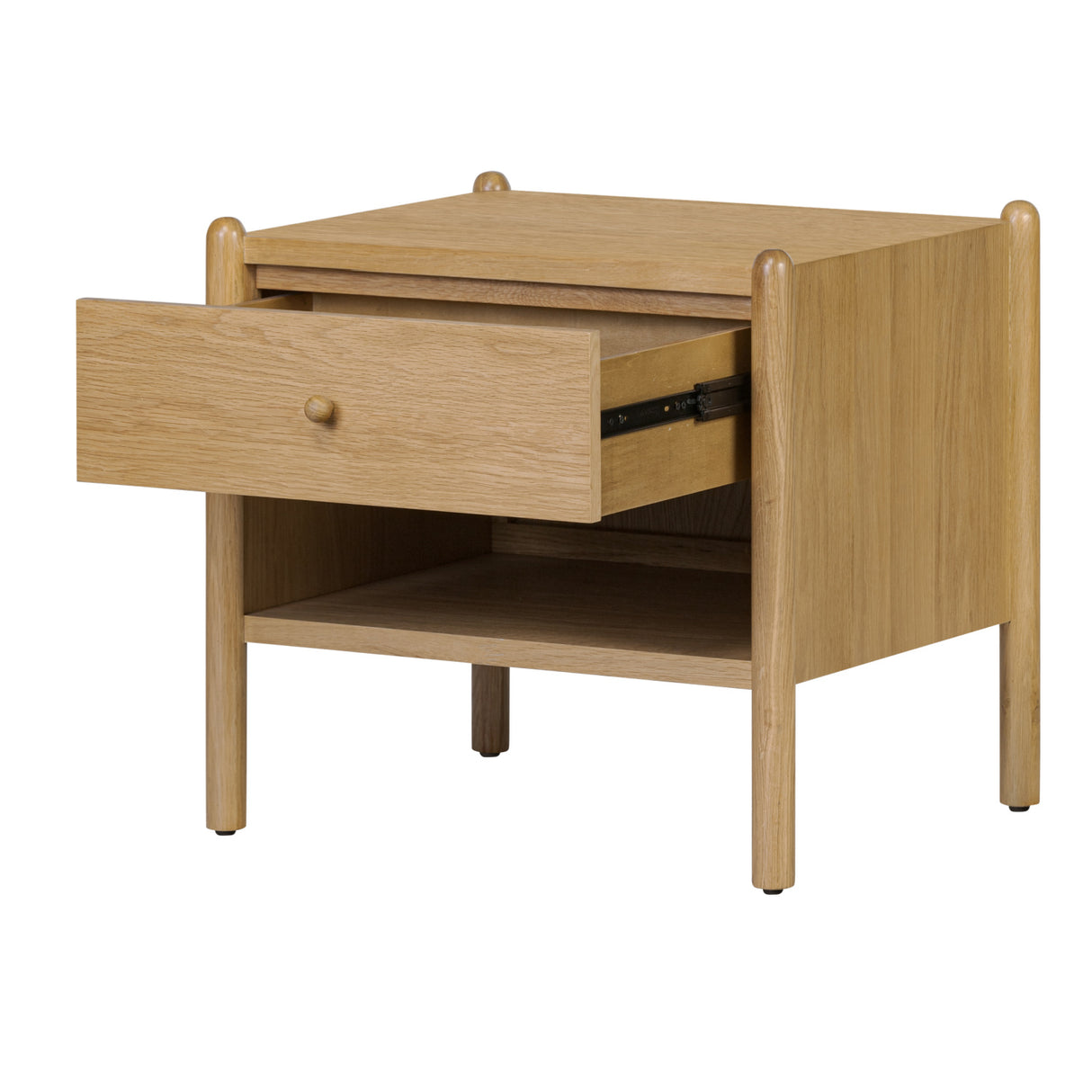 Modern European furniture - Oak Veneer 1-Drawer Nightstand - www.oroa.com