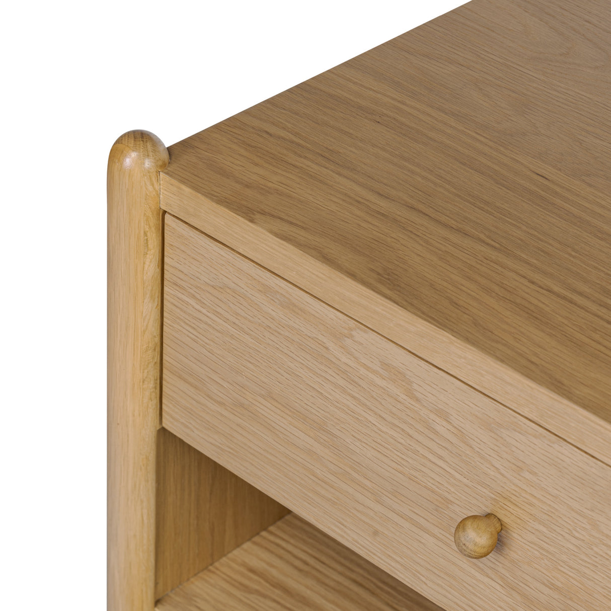 Modern European furniture - Oak Veneer 1-Drawer Nightstand - www.oroa.com