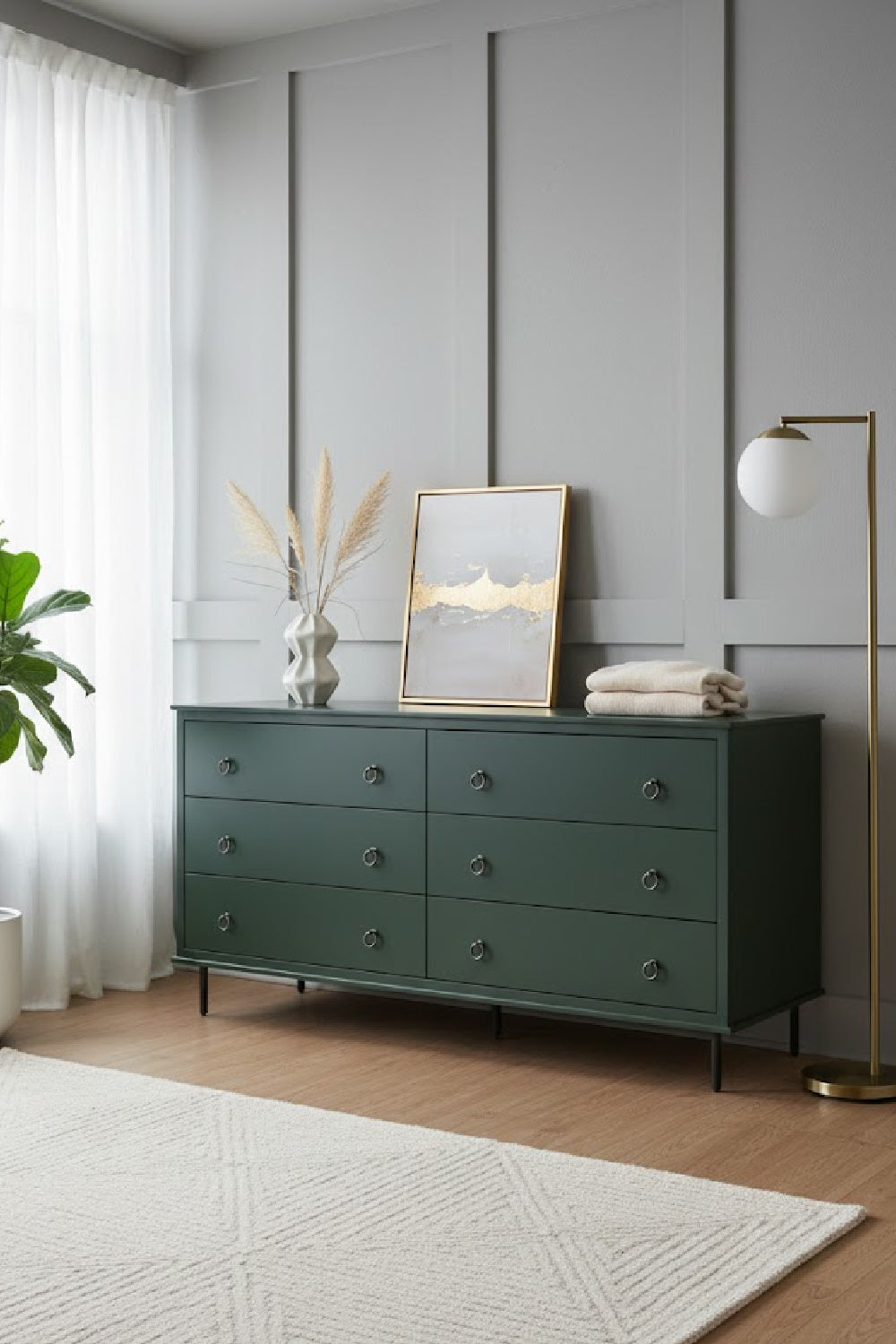 6-Drawer Wooden Dresser | Novi Living Reagan | Oroa.com