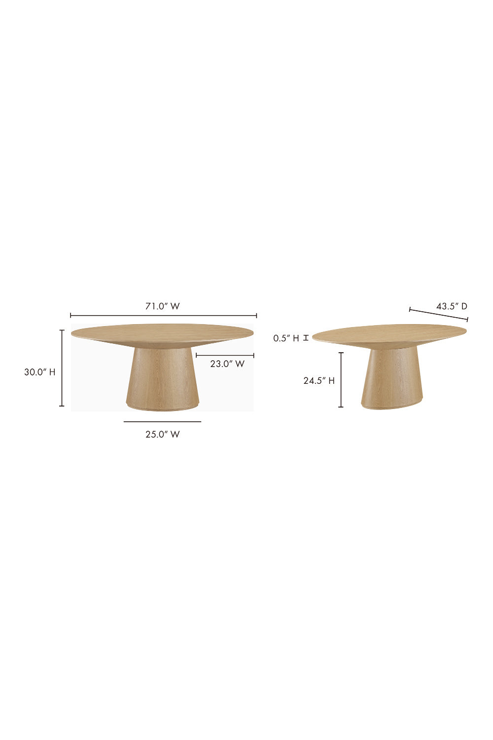 Modern European furniture - Oval Natural Oak Dining Table - www.oroa.com