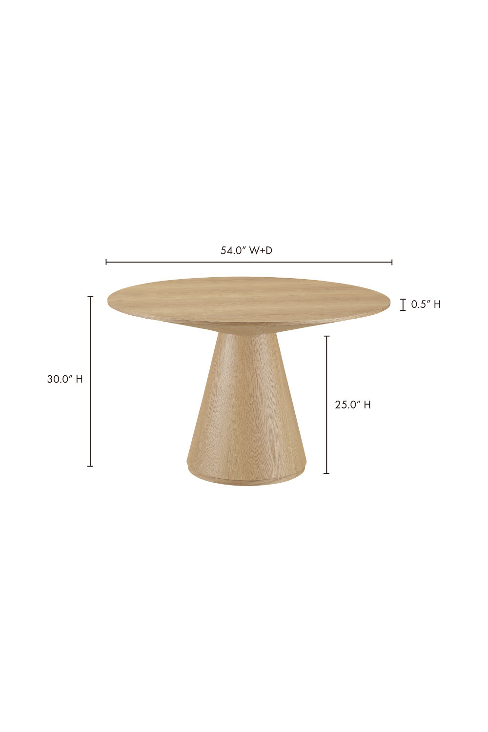 Round Oak Veneer Dining Table | Novi Living Otago | Oroa.com