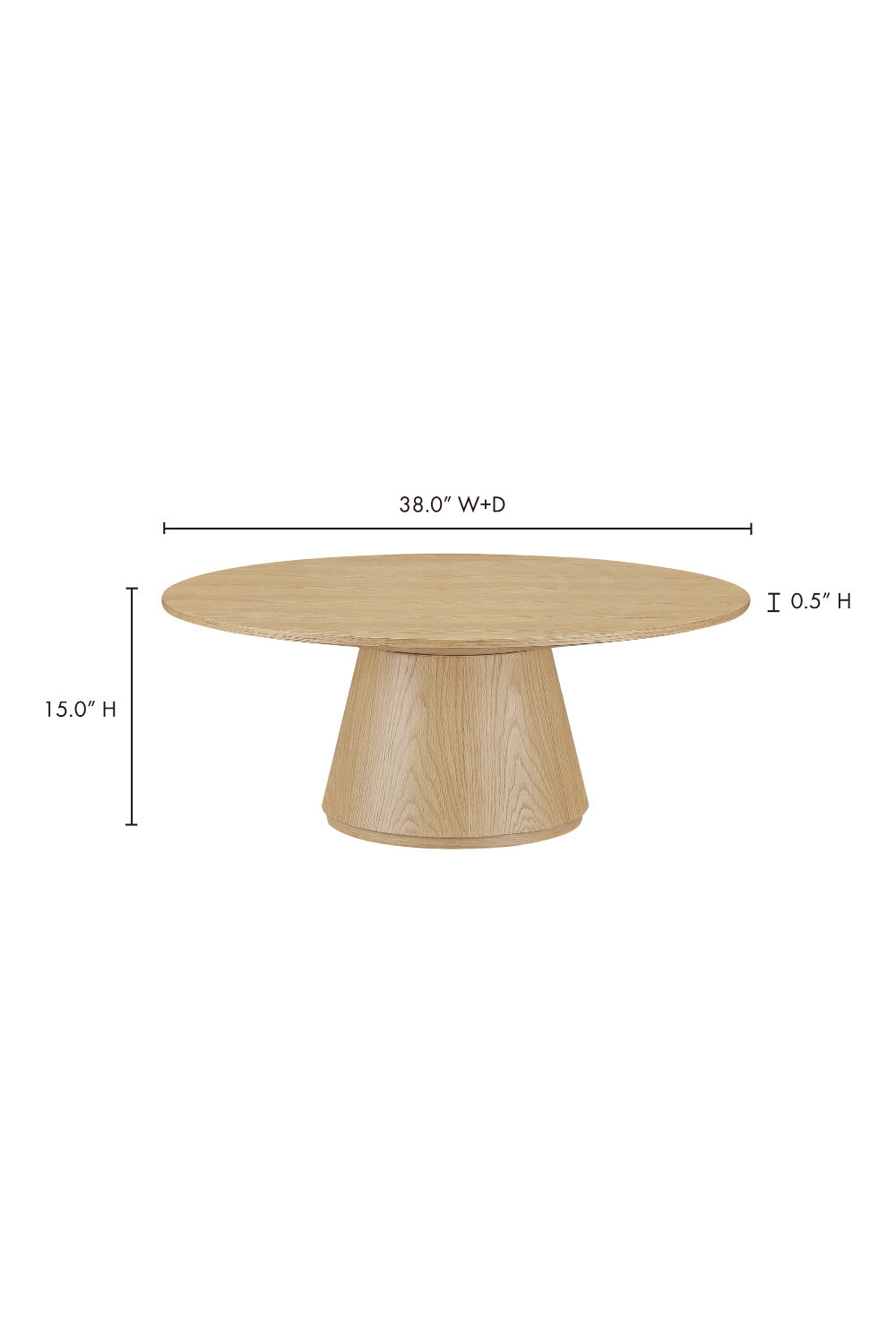 Modern European furniture - Round Oak Veneer Coffee Table - www.oroa.com | Oroa.com