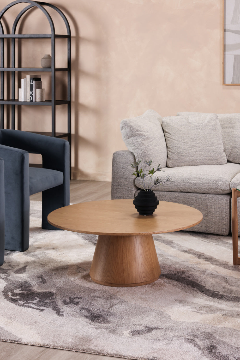 Modern European furniture - Round Oak Veneer Coffee Table - www.oroa.com | Oroa.com