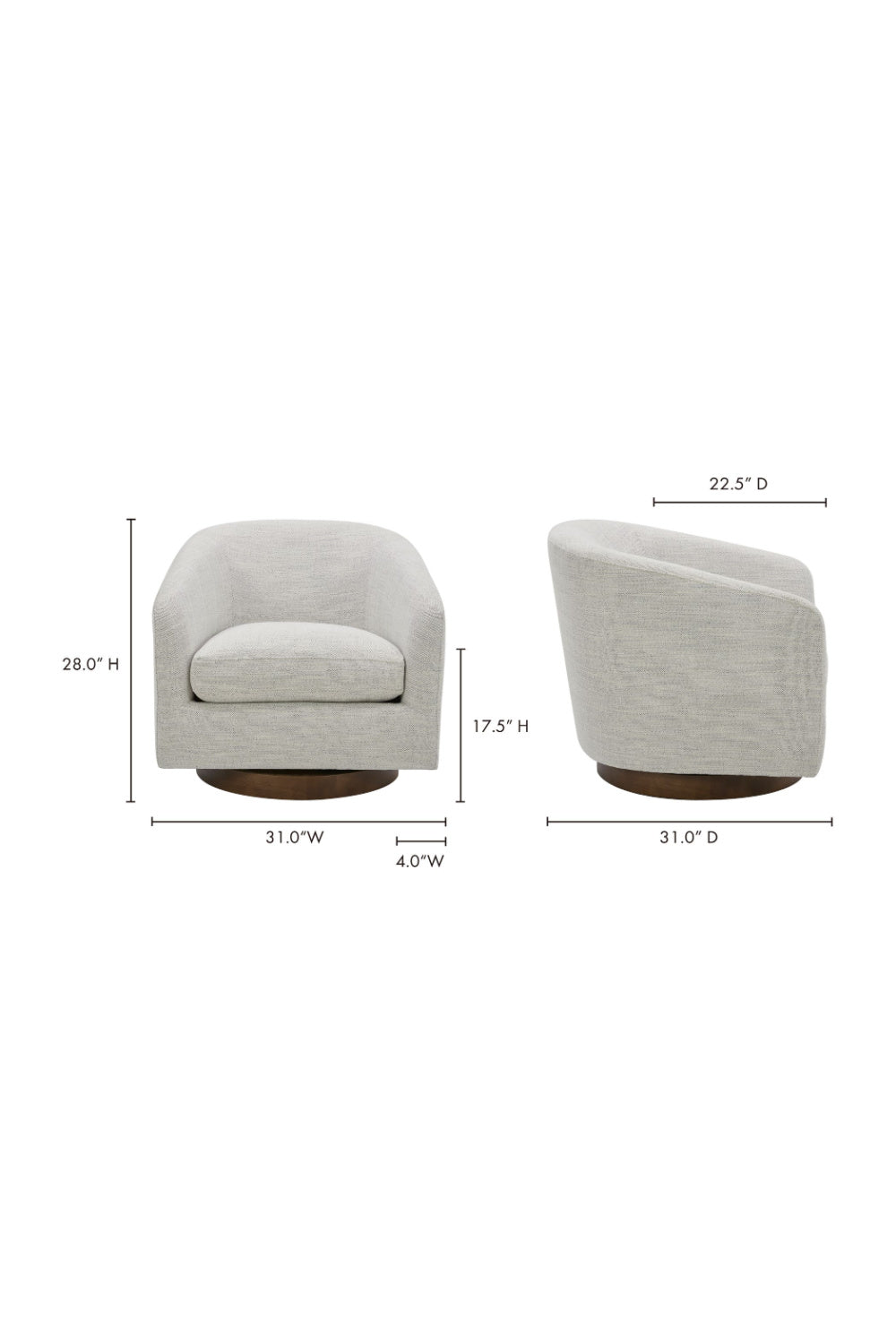 Modern European furniture - Curved Swivel Accent Chair - www.oroa.com | Oroa.com