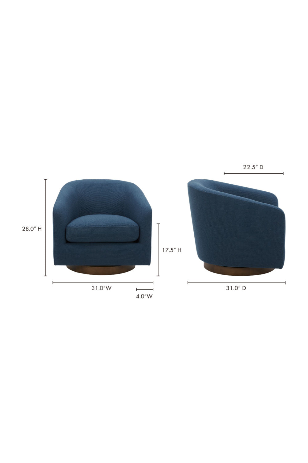 Modern European furniture - Curved Swivel Accent Chair - www.oroa.com | Oroa.com