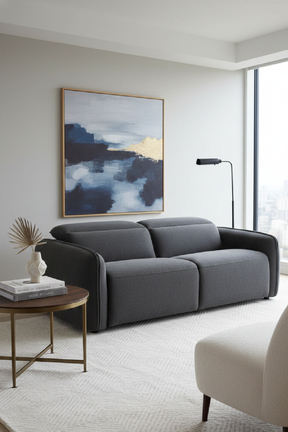 Modern European furniture - Gray Power Recliner Sofa - www.oroa.com | Oroa.com