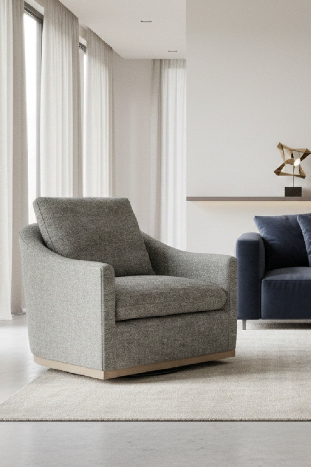 Modern European furniture - Barrel Back Swivel Lounge Chair - www.oroa.com | Oroa.com