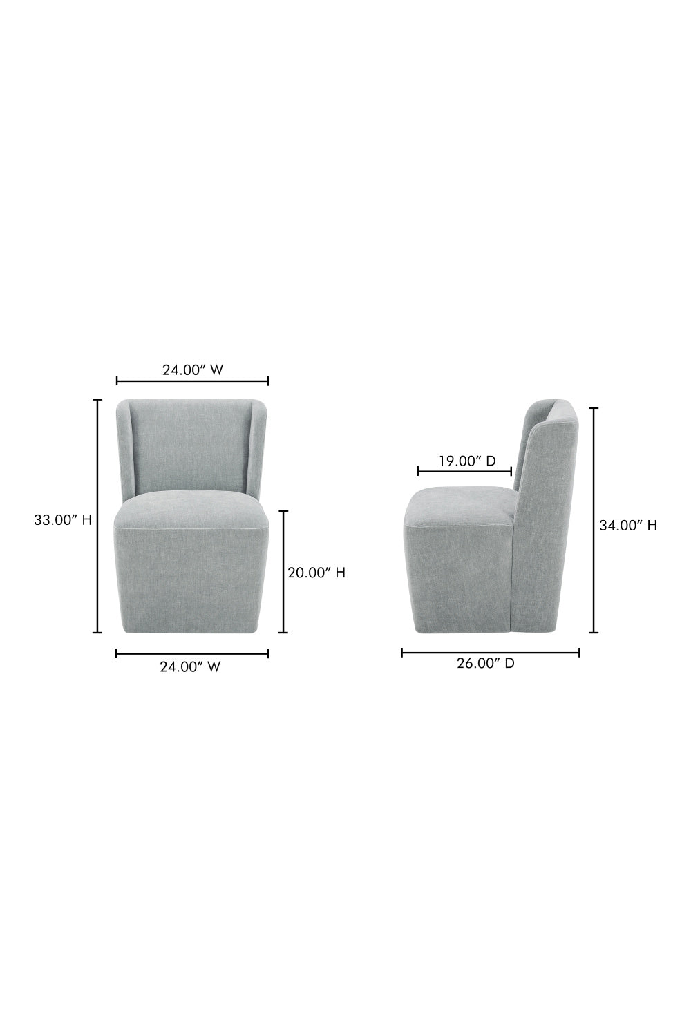 Modern European furniture - Upholstered Rolling Dining Chair - www.oroa.com | Oroa.com