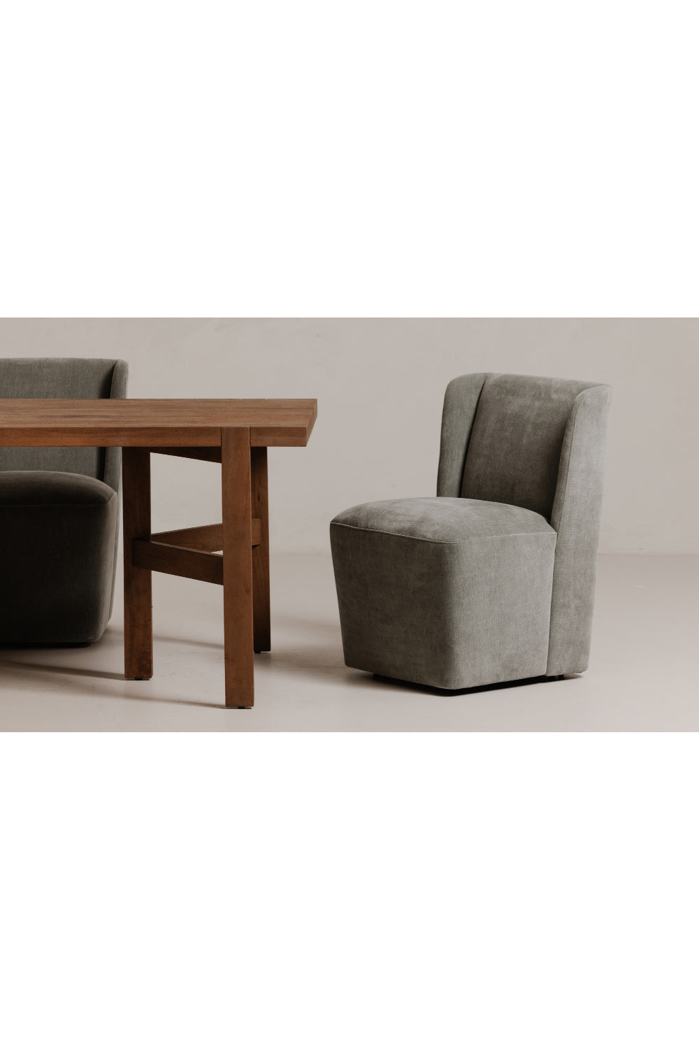 Modern European furniture - Upholstered Rolling Dining Chair - www.oroa.com | Oroa.com