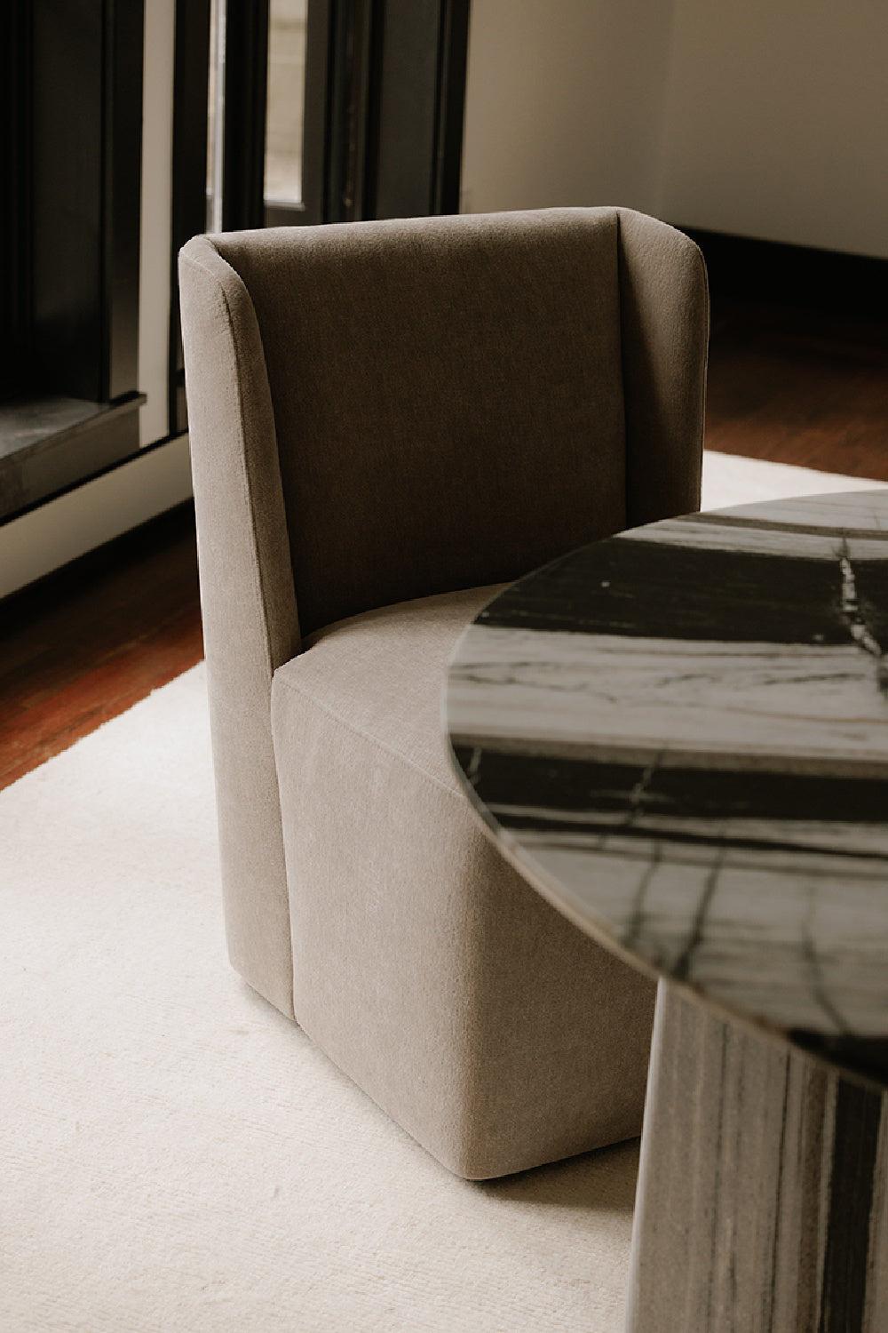 Modern European furniture - Upholstered Rolling Dining Chair - www.oroa.com | Oroa.com