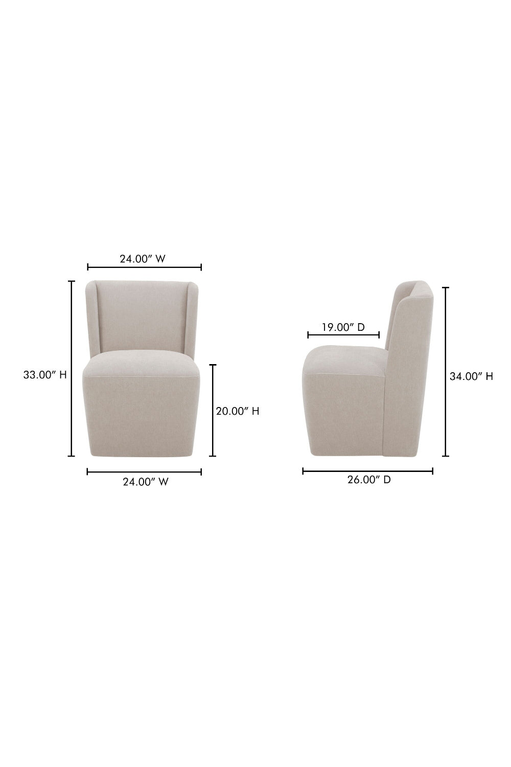 Modern European furniture - Upholstered Rolling Dining Chair - www.oroa.com | Oroa.com