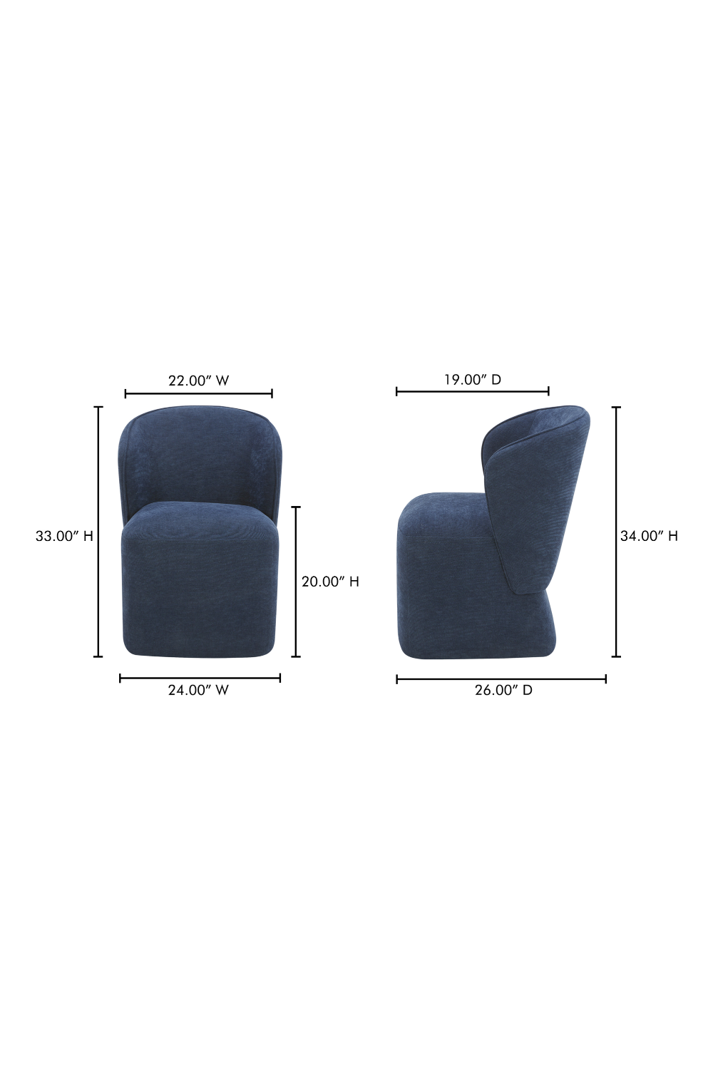 Modern European furniture - Curved Back Rolling Dining Chair - www.oroa.com | Oroa.com