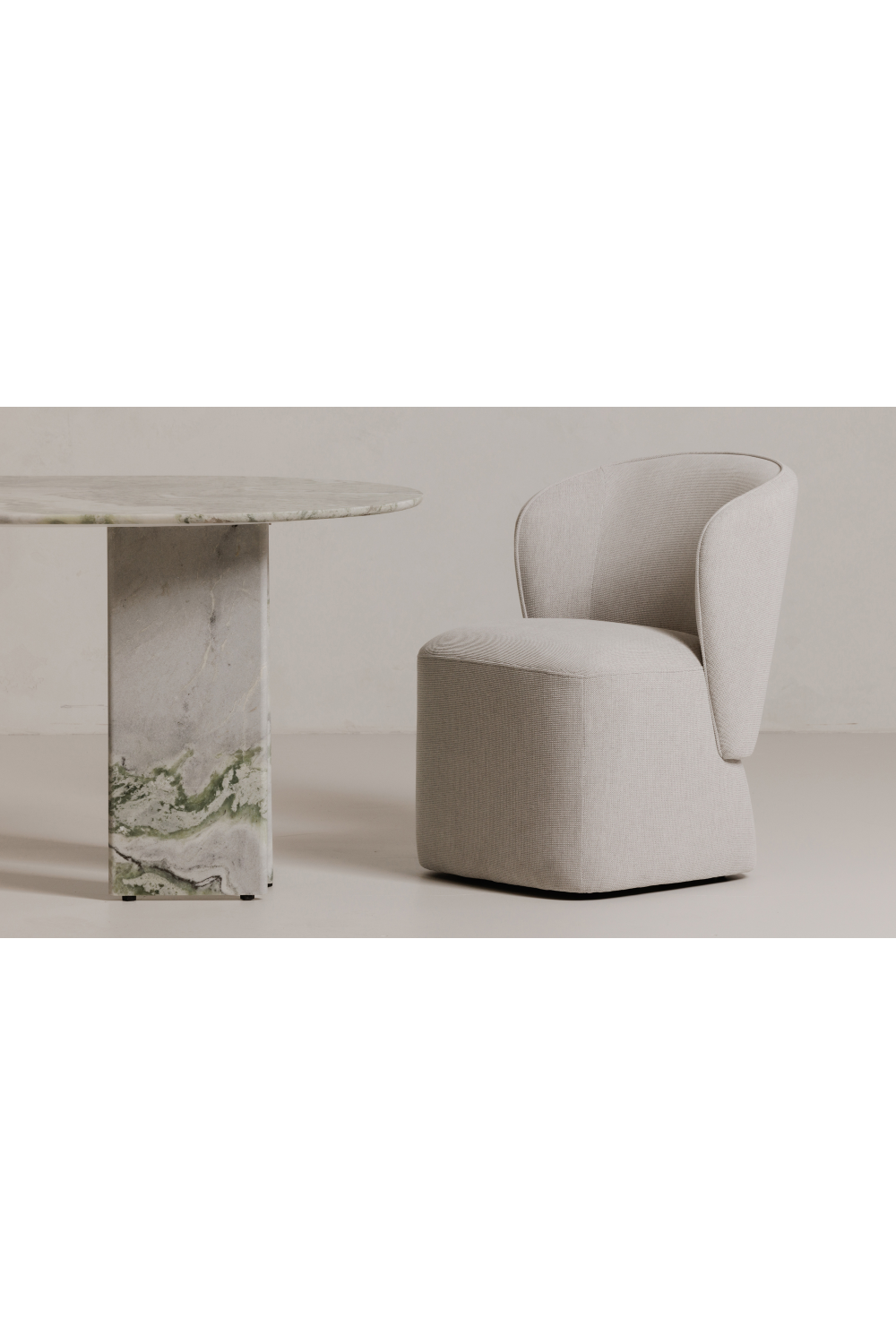 Modern European furniture - Curved Back Rolling Dining Chair - www.oroa.com | Oroa.com