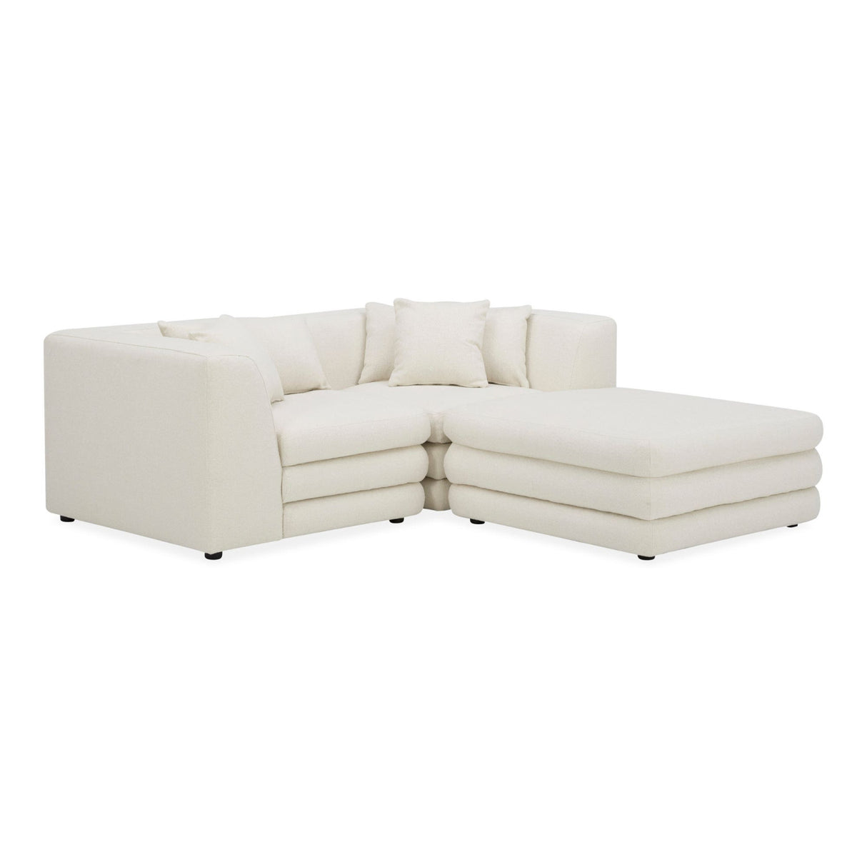 Modern European furniture - White Modular Chair With Ottoman - www.oroa.com