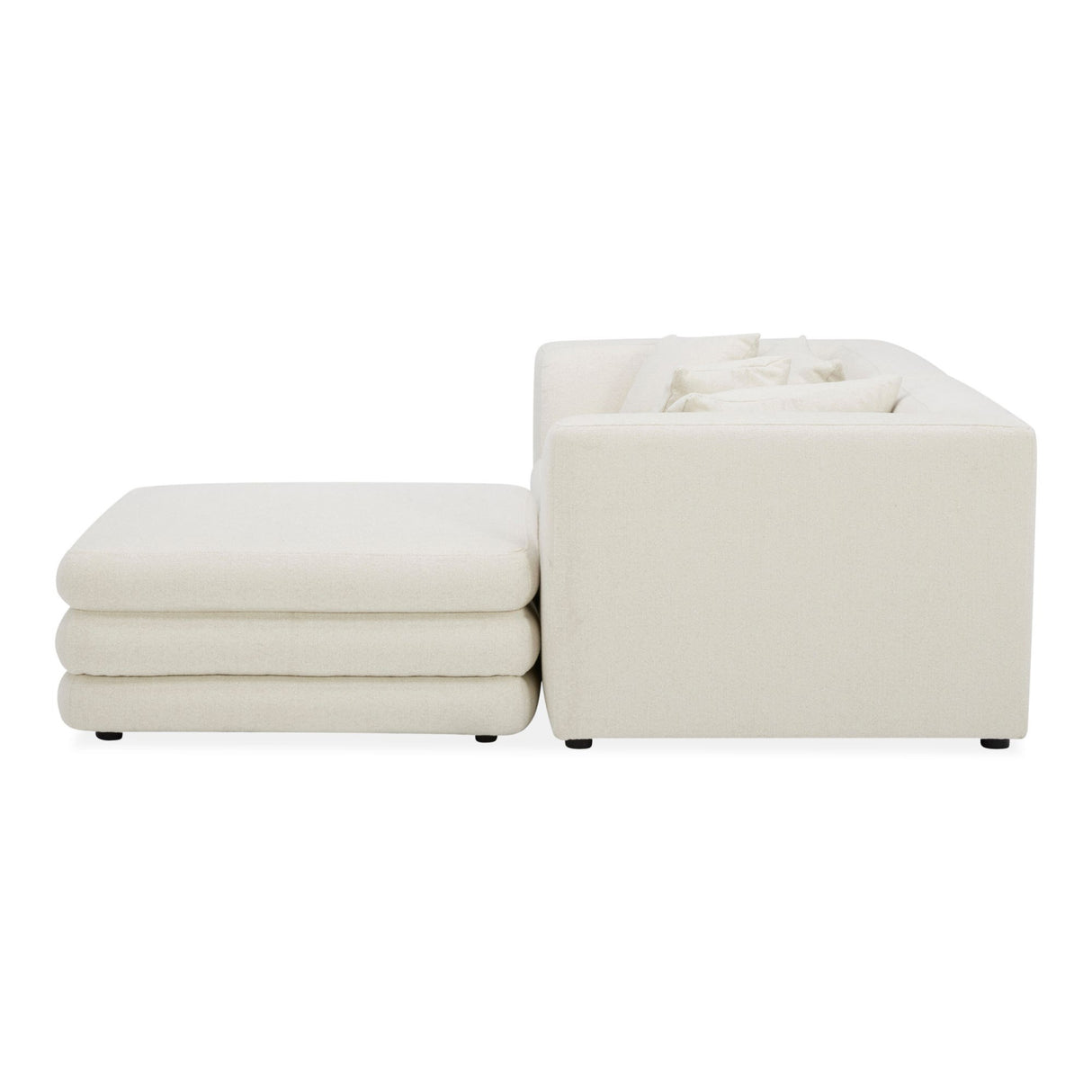 Modern European furniture - White Modular Chair With Ottoman - www.oroa.com