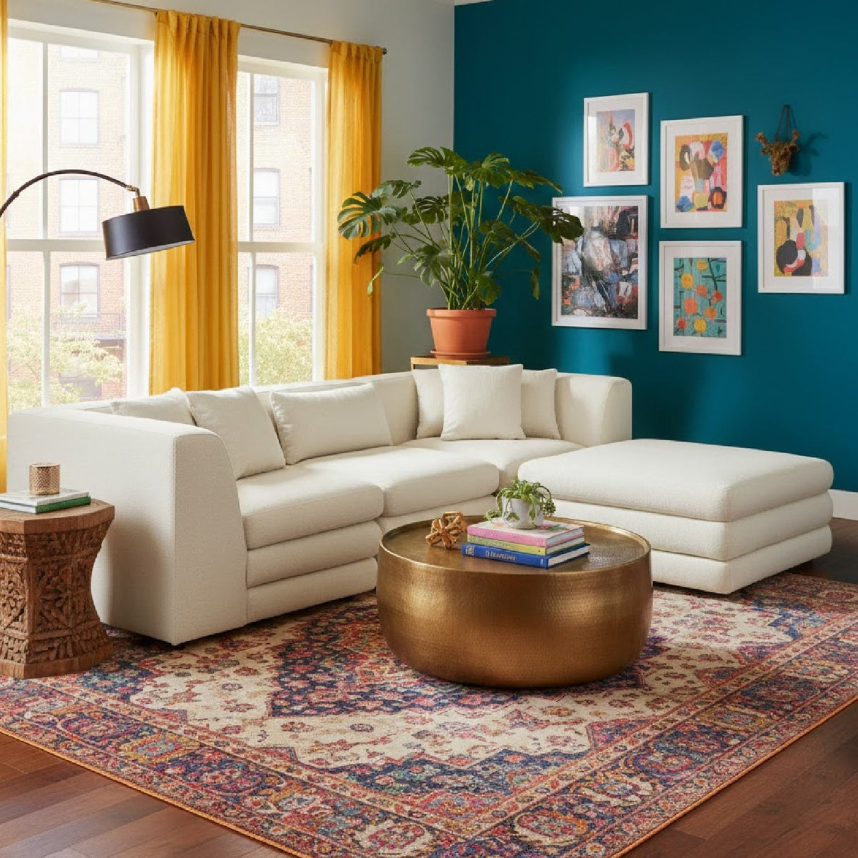 Modern European furniture - White Modular Chair With Ottoman - www.oroa.com