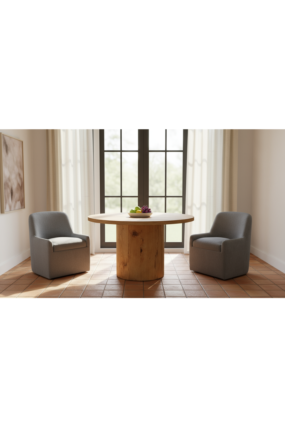 Modern European furniture - Upholstered Rolling Dining Chair - www.oroa.com | Oroa.com
