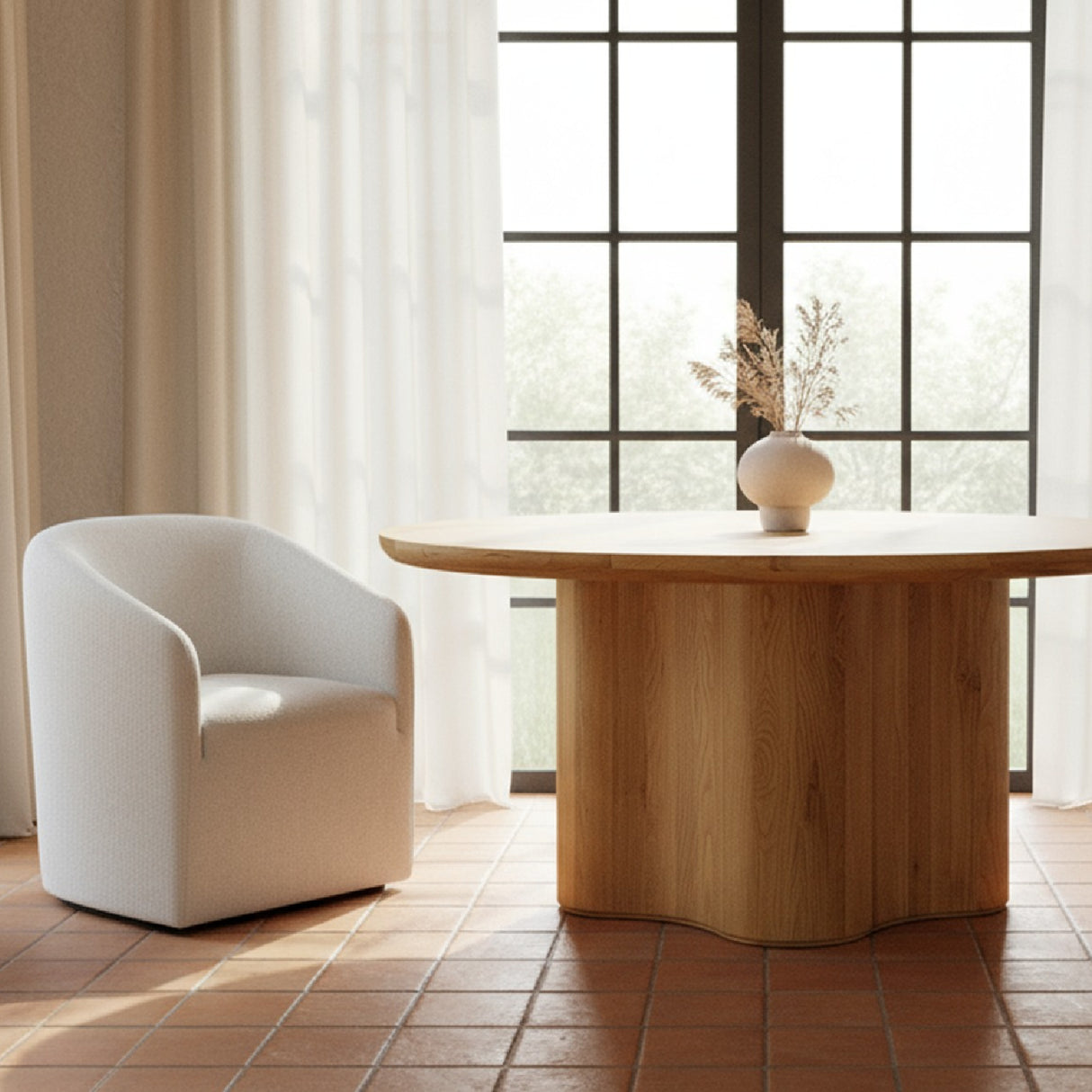 Modern European furniture - Upholstered Rolling Dining Chair - www.oroa.com | Oroa.com