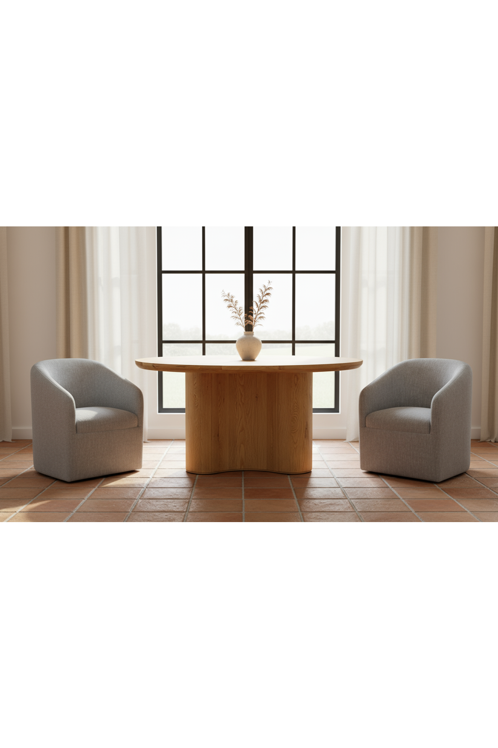 Modern European furniture - Upholstered Rolling Dining Chair - www.oroa.com | Oroa.com