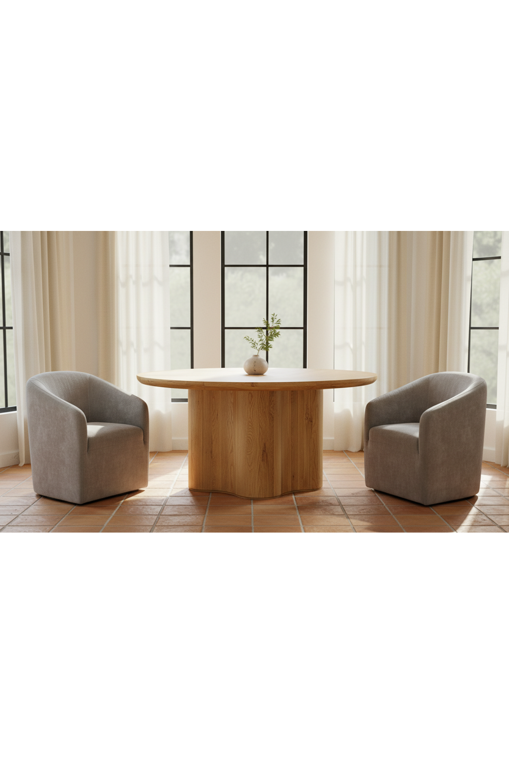 Modern European furniture - Upholstered Rolling Dining Chair - www.oroa.com | Oroa.com