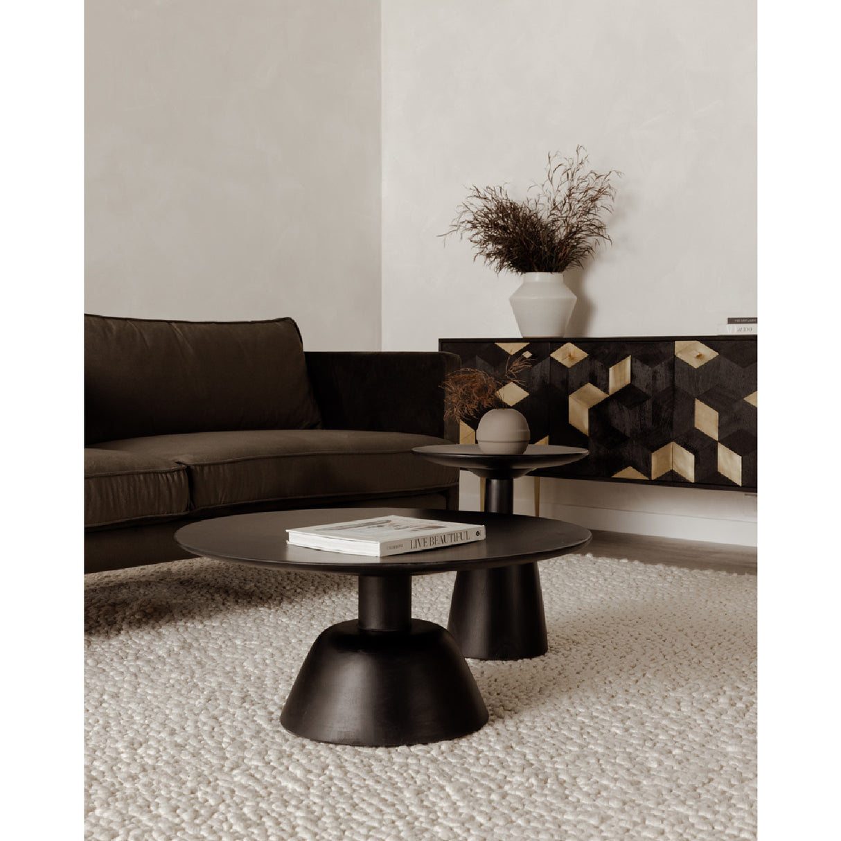 Round Wooden End Table | Novi Living Nels | Oroa.com