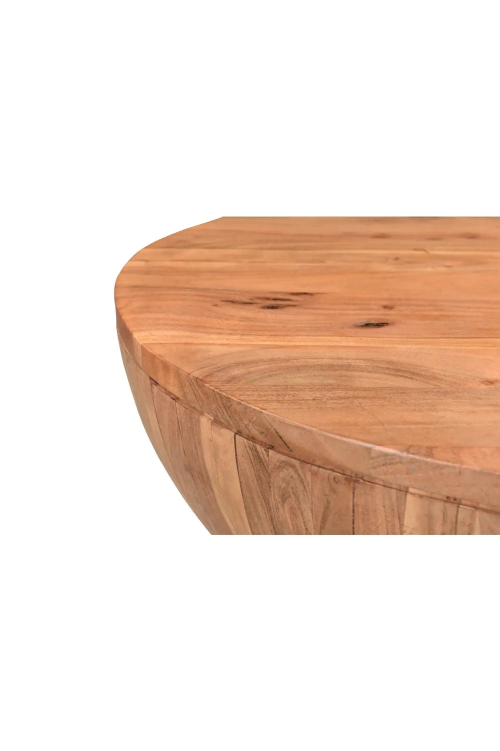 Modern European furniture - Round Acacia Storage Coffee Table - www.oroa.com