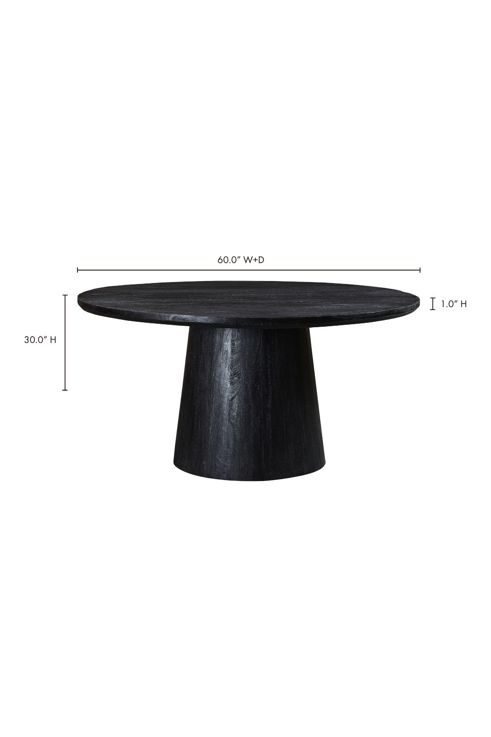 Modern European furniture - Black Mango Wood Dining Table - www.oroa.com