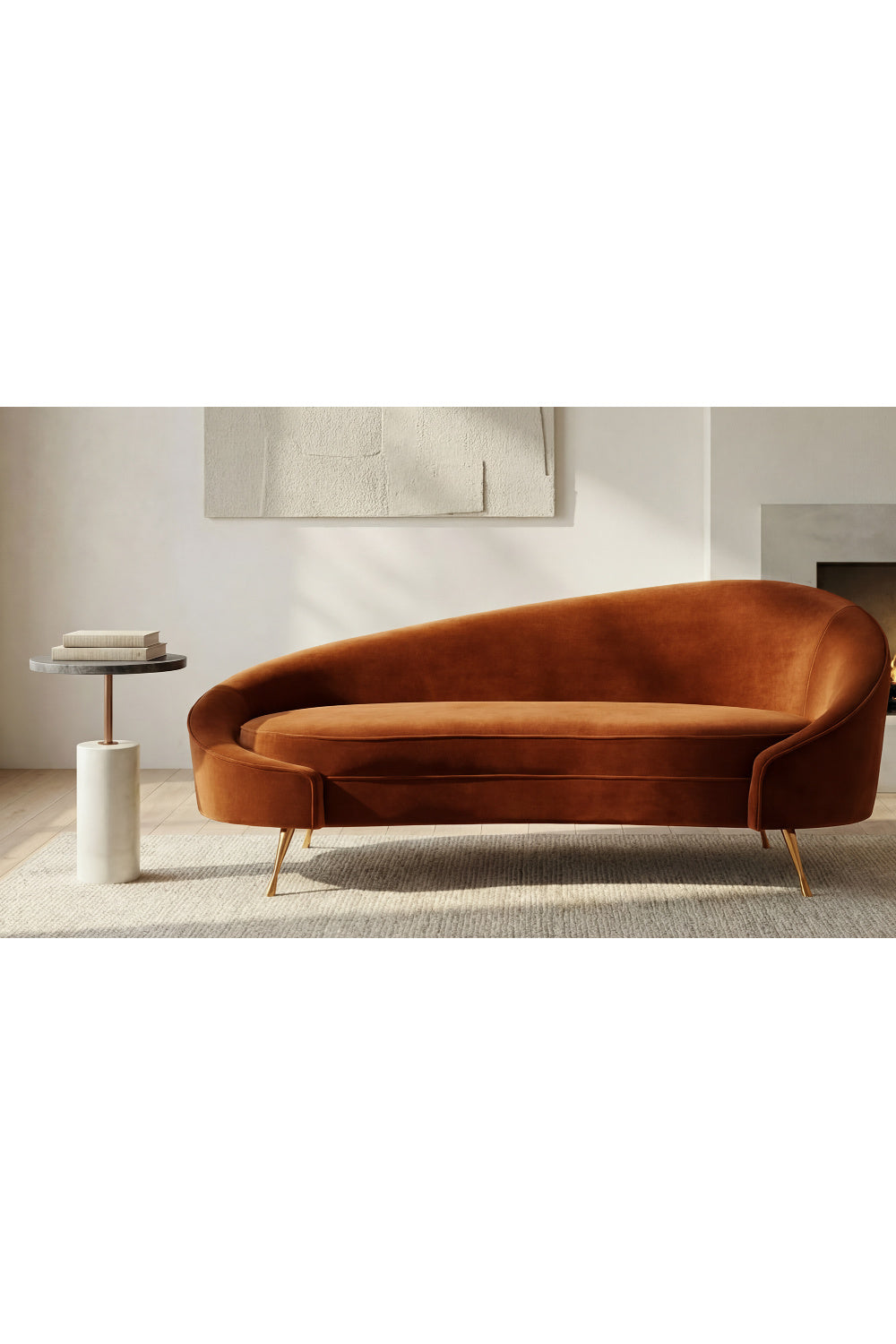 Modern European furniture - Orange Asymmetrical Chaise - www.oroa.com | Oroa.com