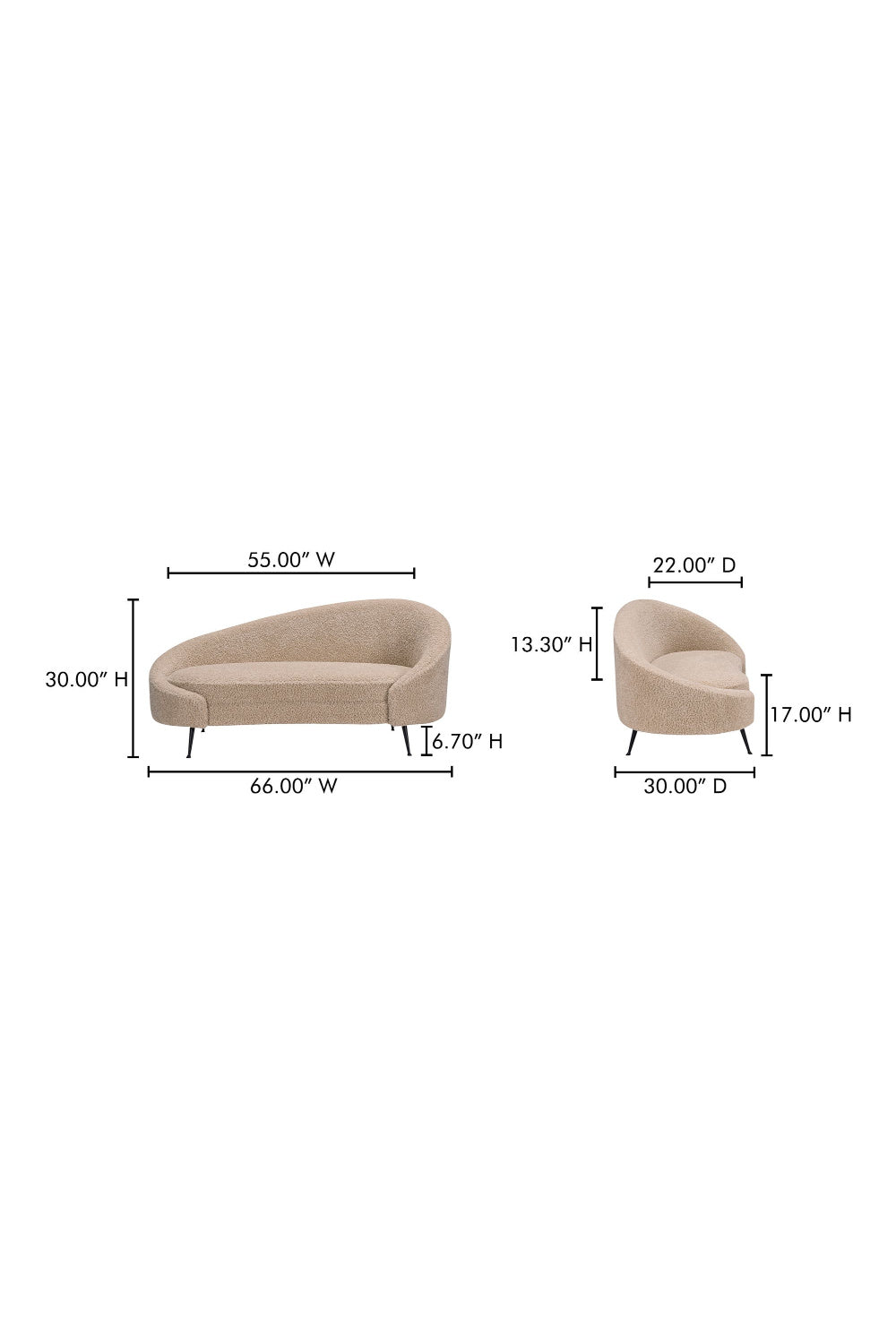 Modern European furniture - Brown Shearling Chaise Lounge - www.oroa.com | Oroa.com