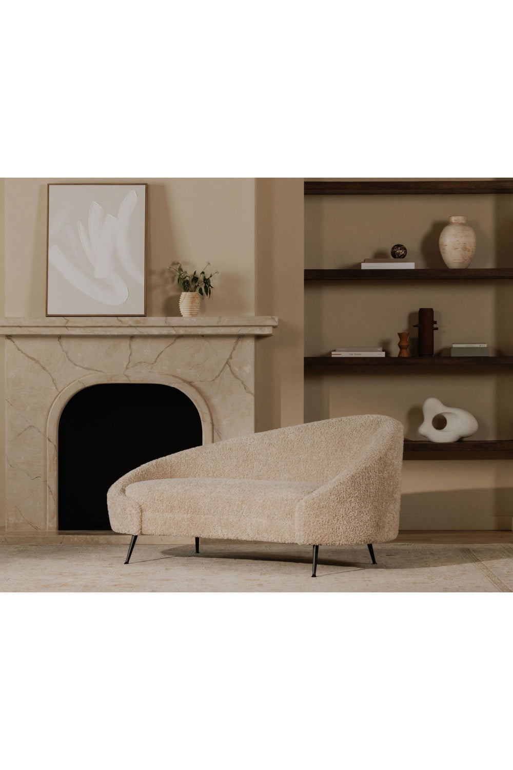Modern European furniture - Brown Shearling Chaise Lounge - www.oroa.com | Oroa.com