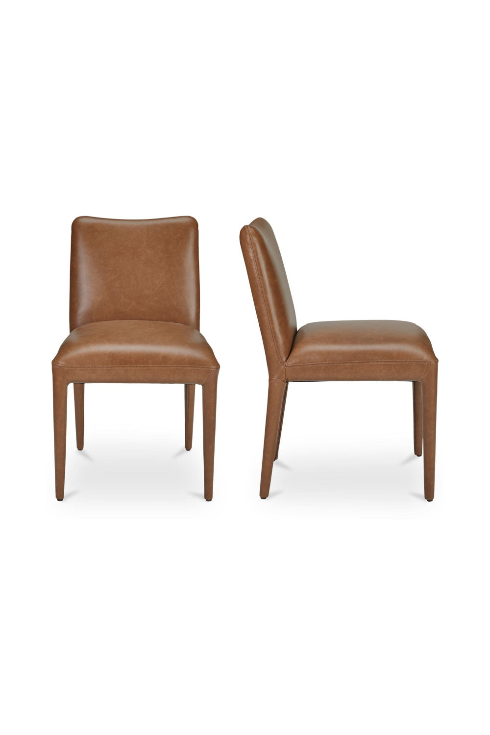 Modern European furniture - Brown Leather Dining Chair Set (2) - www.oroa.com